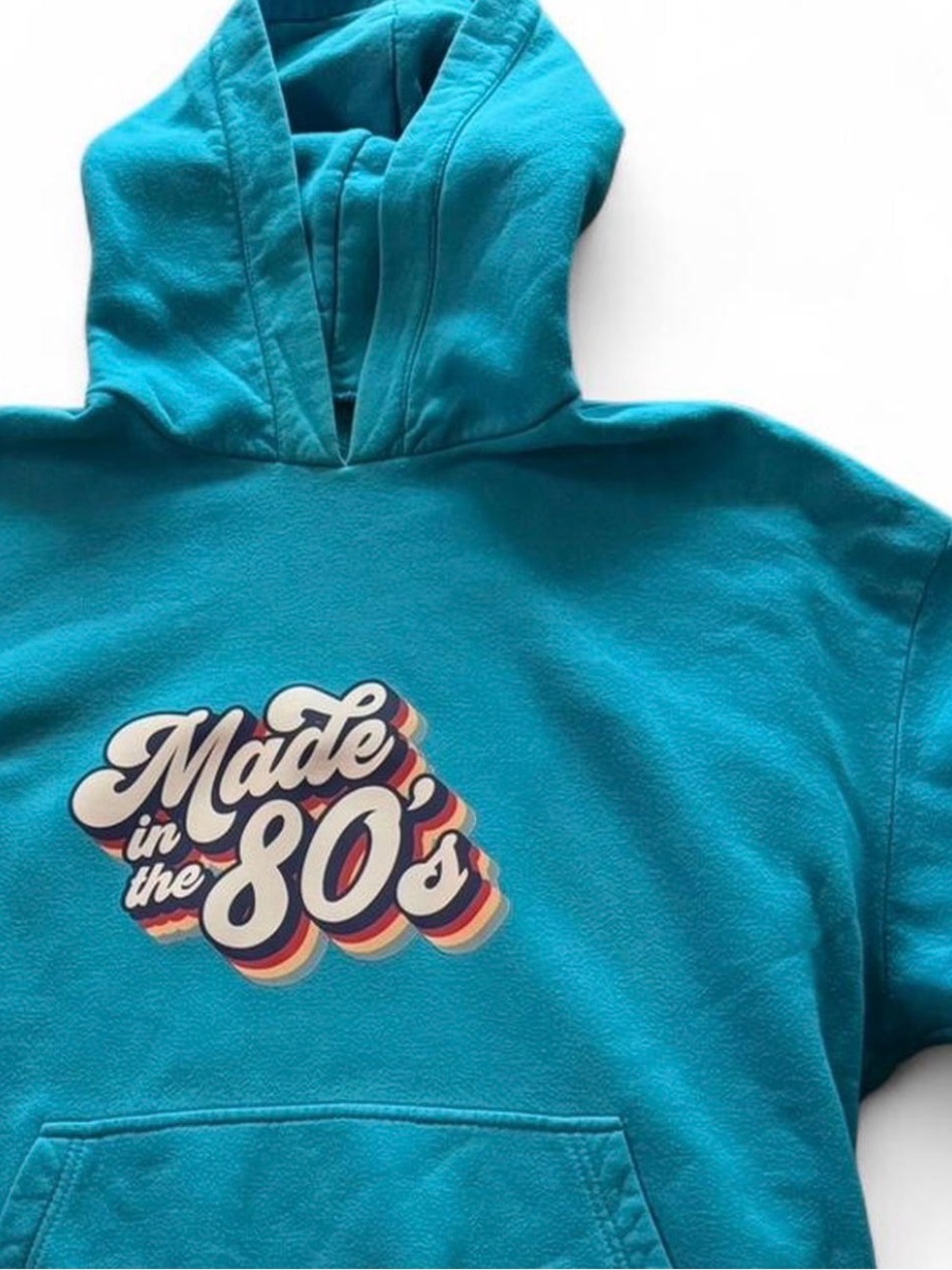 Turquoise 'Made in the 80s' Graphic Hoodie